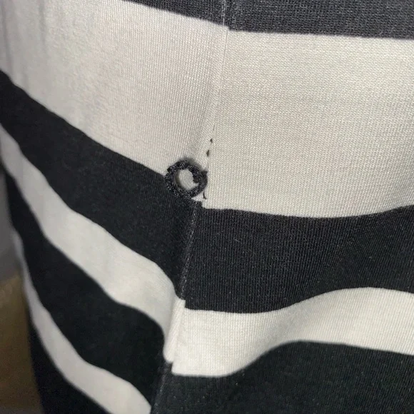 NWT 16 Liz Claiborne Black White Stripes Back Zip Belt Loops Sleeveless Dress - Picture 10 of 16